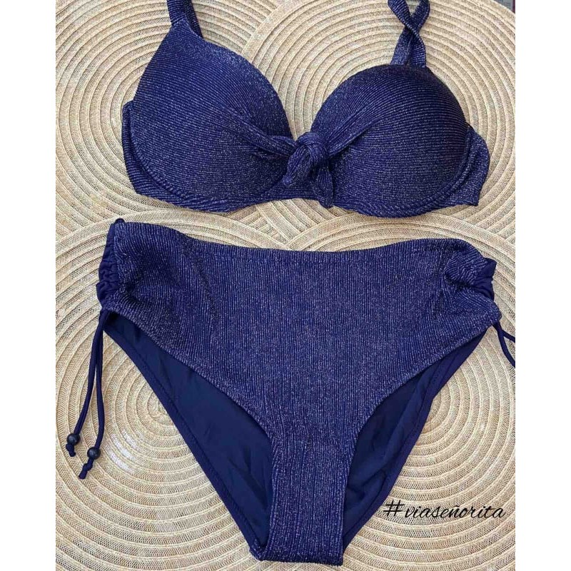 PLUS SIZE Lurex μπικίνι μπλε ρουά με γκλιτερ ( No52- No60)