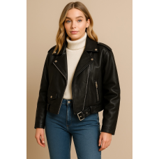 Leather Oversized Jacket – Μαύρο