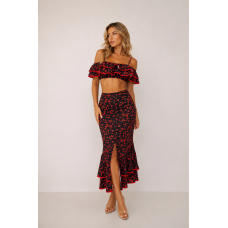 Scarlet Bloom Maxi Set