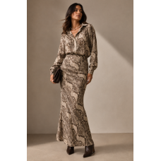Serpentine Maxi Set – Beige & Brown