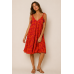 Boho Art Silk Mini Φόρεμα με Ρυθμιζόμενες Τιράντες & Φουντάκια –