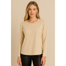 Minimal Knit Basic – Λεπτή Πλεκτή Μπλούζα με Λαιμόκοψη