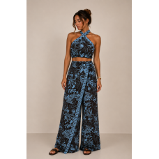 Tropical Breeze Σετ Τοπ & Παντελόνα με Tropical Print