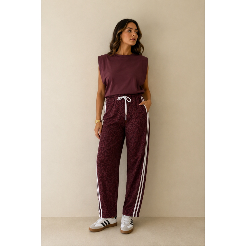 Animal Print Παντελόνι Φόρμας με Ρίγες – One Size