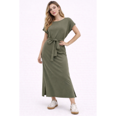 Maxi Φόρεμα One Size με Ζώνη – Δροσερό Ύφασμα | Via Senorita