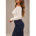 Éclat Πλεκτή Μπλούζα Off Shoulder με Στρας