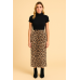 Leopard Mesh Midi Skirt