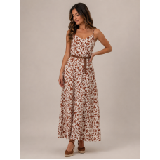 Maxi Φόρεμα Floral με Ζώνη