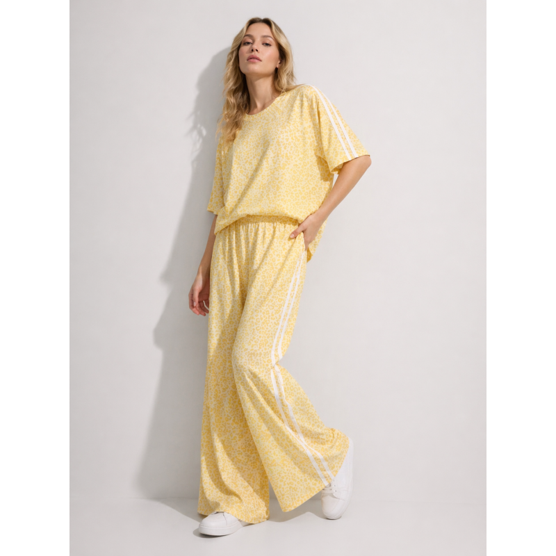 Urban Leopard Tee Set – Wide Leg Pants