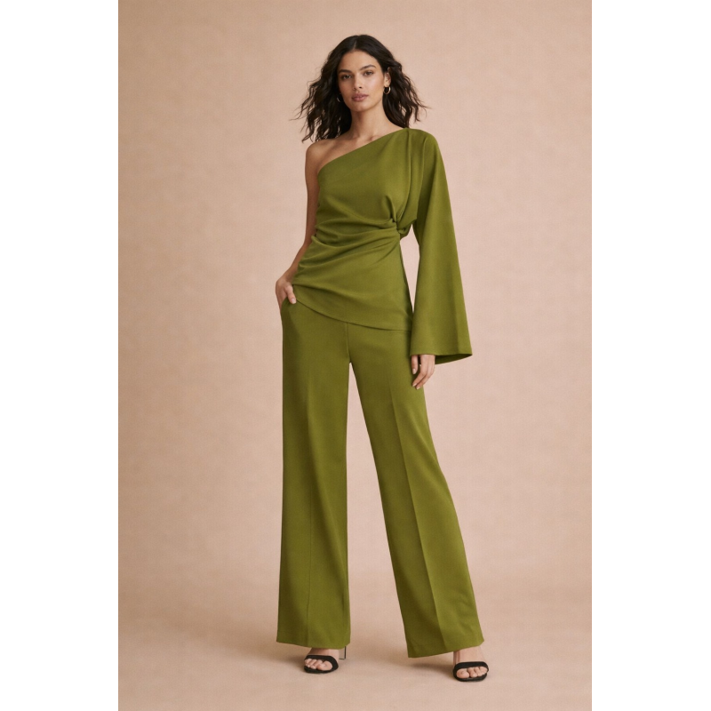 Lumina One-Shoulder Draped Blouse