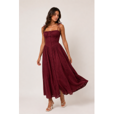 Romantic Eyelet Midi Φόρεμα 