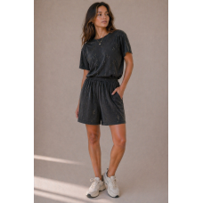 Σετ Γυναικείο T-Shirt & Βερμούδα με Λάμψη 