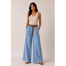 Τζιν Παντελόνα Denim με Ζώνη One Size
