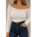 Éclat Πλεκτή Μπλούζα Off Shoulder με Στρας