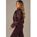 Bordeaux Leather Bomber Jacket