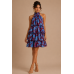 Mini Φόρεμα Paisley με Βολάν & Μεταλλική Κλωστή – One Size