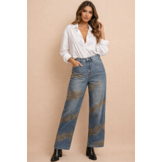 Luxe Wave Rhinestone Jeans