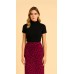 Leopard Mesh Midi Skirt