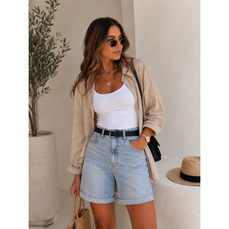 Luna Denim Bermuda Shorts