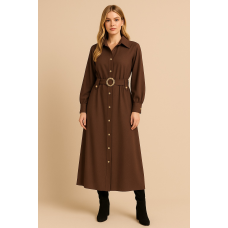 Shirt Dress “Elegance” – Μακρύ Σεμιζιέ με Χρυσές Λεπτομέρειες
