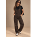 Wild Muse – Ελαστική Leopard Denim Σαλοπέτα