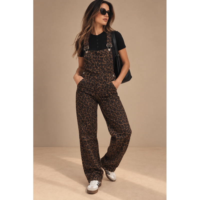 Wild Muse – Ελαστική Leopard Denim Σαλοπέτα