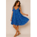Boho Art Silk Mini Φόρεμα με Ρυθμιζόμενες Τιράντες & Φουντάκια –