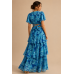 Σετ  Floral με Maxi Φούστα & Χρυσοκλωστή 