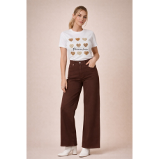 Chocolate High Waist Wide Leg Pants