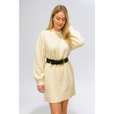 Φόρεμα πλεκτό με στρογγυλή λαιμόκοψη