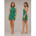 Mini Halter Φόρεμα Πράσινο Tie Dye με Σούρα & Ημιδιαφάνεια Mini Halter Φόρεμα Πράσινο Tie Dye με Σούρα & Ημιδιαφάνεια