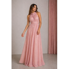Maxi Φόρεμα Halter με Glitter 