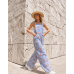 Floral Sky Denim Overalls