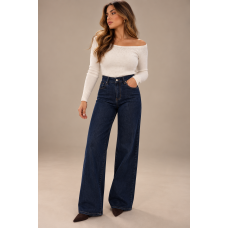 Éclat Πλεκτή Μπλούζα Off Shoulder με Στρας