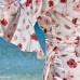 EXCLUSIVE ''Simone' Maxi κρουαζέ φόρεμα floral σατεν