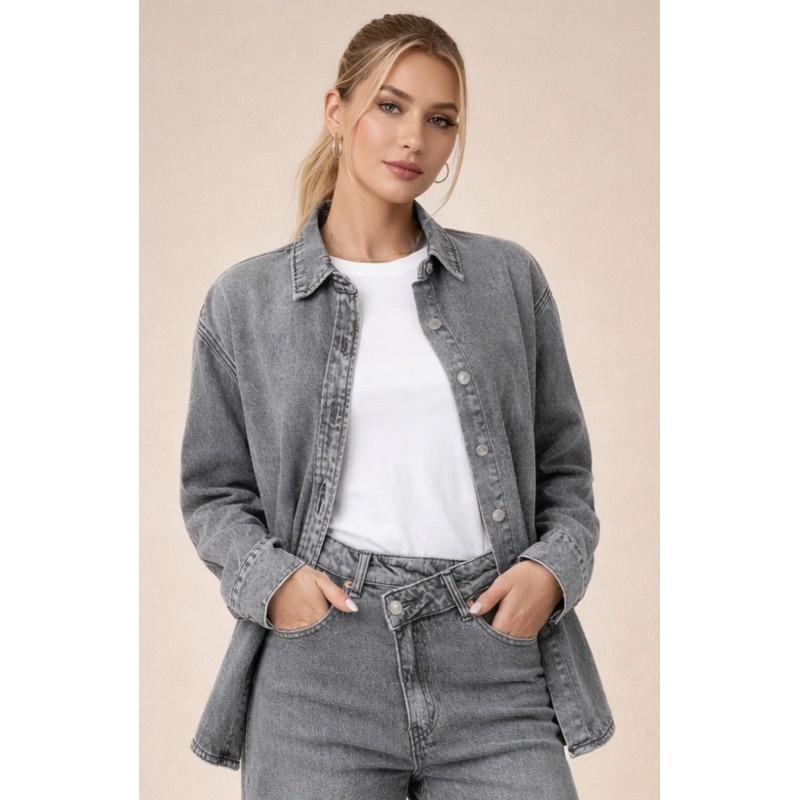 Urban Grey Denim Overshirt