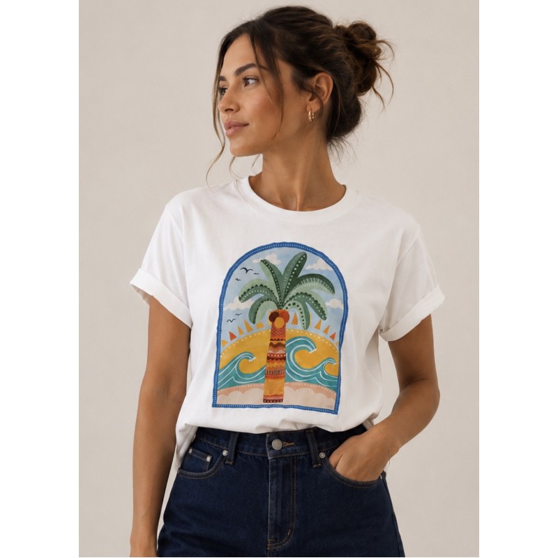 T-Shirt Palm Summer Print 