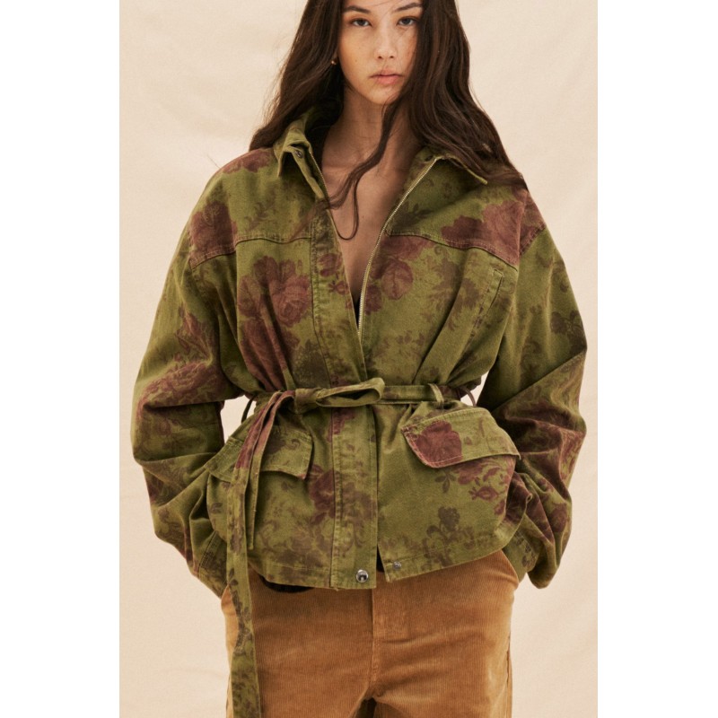 Lumina Olive Romance Floral Denim Jacket – Γυναικείο Τζιν Τζάκετ 