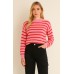 “Candy Stripes” – Ριγέ Πουλόβερ Ροζ-Κόκκινο
