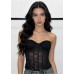 Δαντελένιο Strapless Corset Top με Μπανέλα 