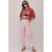 Oversized Κόκκινο T-Shirt με Print 