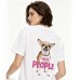 Oversized T-shirt “I Hate People” Dog Print – One Size | Lumina