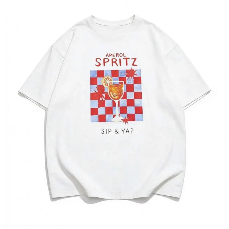 Oversized T-shirt Aperol Spritz Print 
