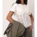 T-shirt με δαντέλα τύπου corset – Λευκό & Μαύρο