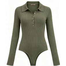Essential Ribbed Polo Bodysuit