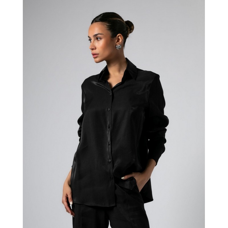 Noir Satin Shirt
