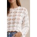 Λευκό Crochet Top Boho Πλεκτό Τοπ 