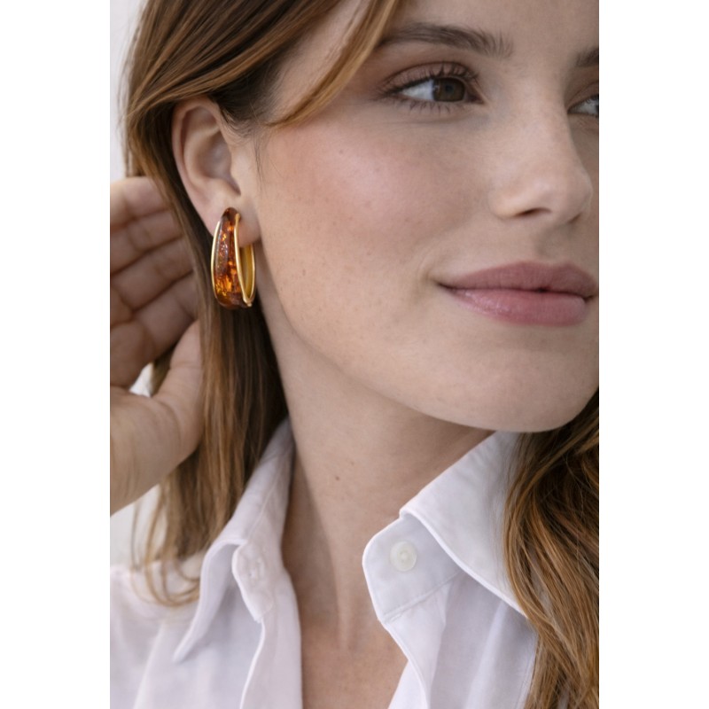 Amber Glow Stud Earrings