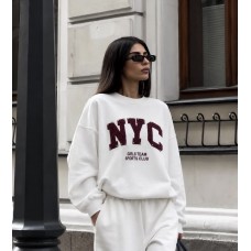 NYC Girls Club – Γυναικείο Oversized Φούτερ με Ανάγλυφο Logo