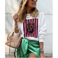 Dachshund Love – Γυναικείο Oversized Φούτερ με Print Σκυλάκι